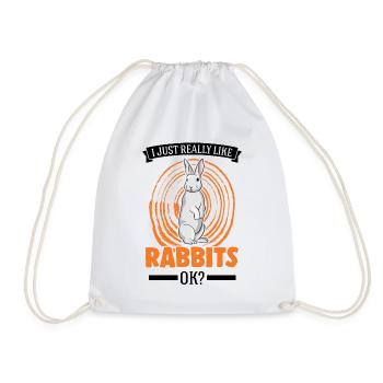J’aime vraiment Rabbits Rabbit Rabbit - Sac de sport léger - blanc - Devant