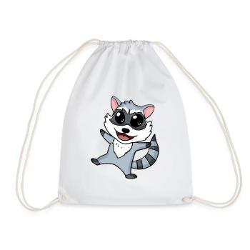 Raton laveur - Sac de sport léger - blanc - Devant
