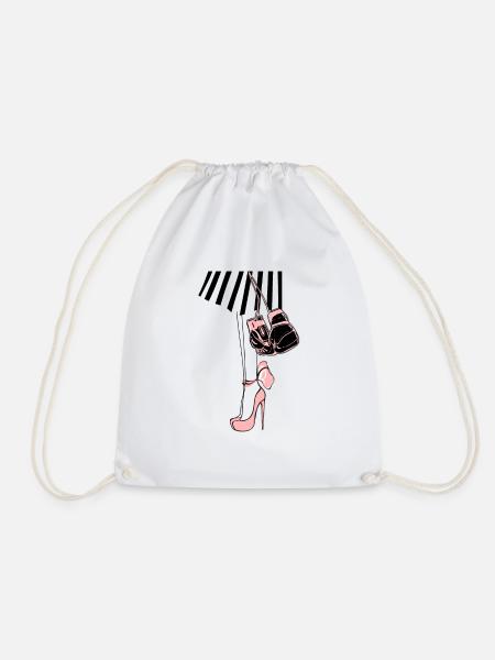 Gants de boxe roses Talons hauts - Cadeaux boxer pour femmes - Sac de sport léger - blanc
