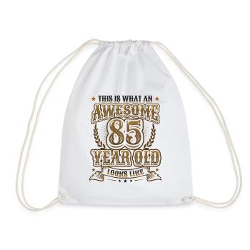 This is what a great 85-year-old looks like. - Drawstring Bag - white - Front