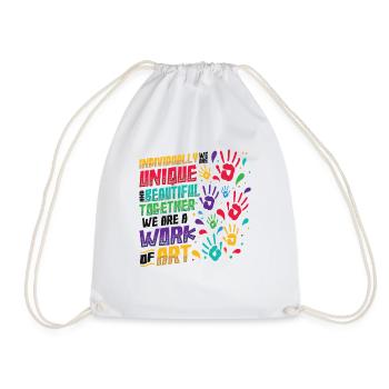 Ensemble, nous sommes une œuvre d’art, enseignante préscolaire - Sac de sport léger - blanc - Devant