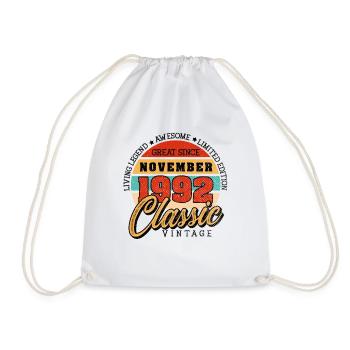 Rétro 30 ans Novembre 1992 Anniversaire Vintage - Sac de sport léger - blanc - Devant