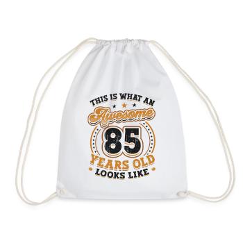 This is what an 85-year-old looks like. - Drawstring Bag - white - Front