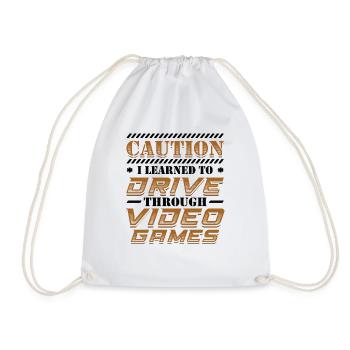 Caution, I have passed the driving test. - Drawstring Bag - white - Front