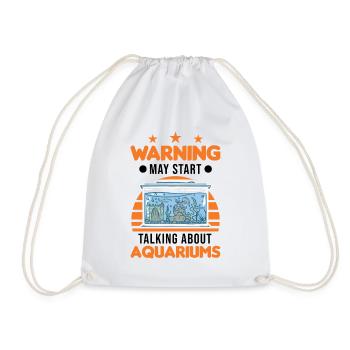 Warning Aquarium Aquaristics Aquarist Aquarist - Drawstring Bag - white - Front
