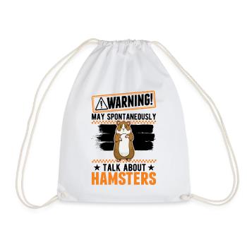 Warnung Hamster Hamsterrad Goldhamster - Turnbeutel - Weiß - Vorne
