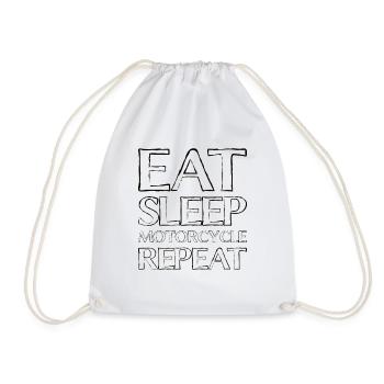 Eating Sleep Motorcycle - Drawstring Bag - white - Front