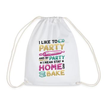 Stay at home and bake, hobby baker. - Drawstring Bag - white - Front