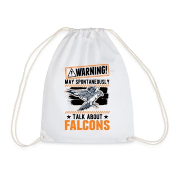 Warning Falcon falconer Falconry Kestrel - Drawstring Bag - white - Front