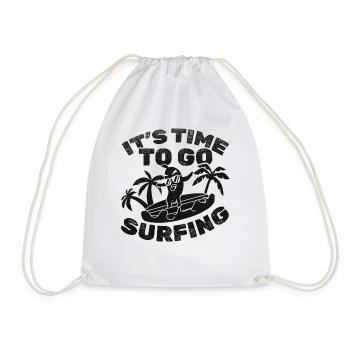 Surfer It's Time To Go Surfing - Surfer - Drawstring Bag - white - Front