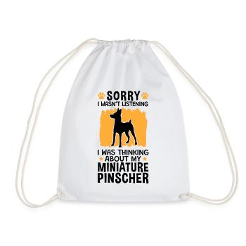 Pinscher thought of dwarf pinscher - Drawstring Bag - white - Front