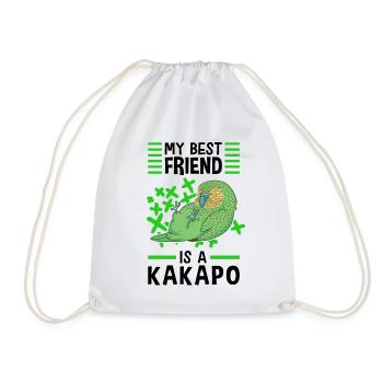 Kakapo are my best friends parrot Kakapo - Drawstring Bag - white - Front