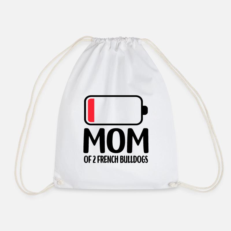 French Bulldog - Drawstring Bag - white