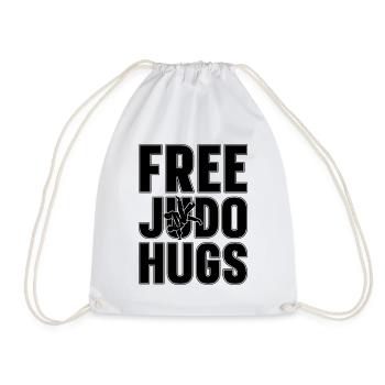 Free Judo Hugs Fighter Training Sports Karate - Drawstring Bag - white - Front