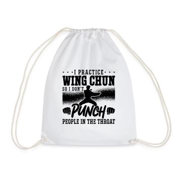 Je pratique les arts martiaux Wing Chun Fighter Kung Fu - Sac de sport léger - blanc - Devant