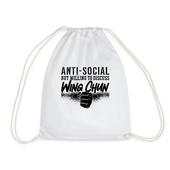 Anti-Social But Willing Wing Chun Fighter Kung Fu - Drawstring Bag - white - Front
