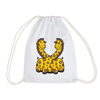 Giraffes Giraffe - Drawstring Bag - white - Front