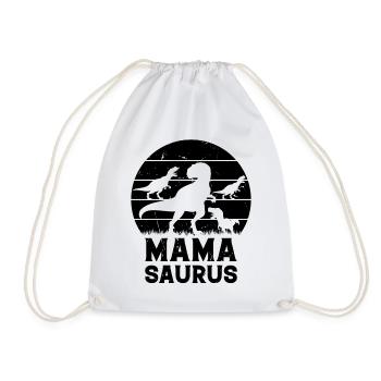 Mama Saurus Mama Dinosaur Family Mama Dino Mamasau - Drawstring Bag - white - Front