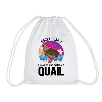 Quail Gift Quail Breeding Quail Breeder - Drawstring Bag - white - Front