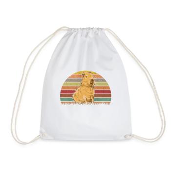 Capybara Retro Wasserschwein Vintage - Sac de sport léger - blanc - Devant