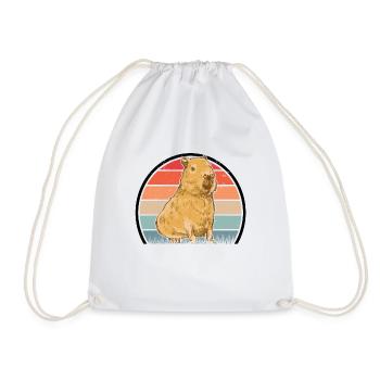 Capybara Retro Wasserschwein Vintage - Sac de sport léger - blanc - Devant
