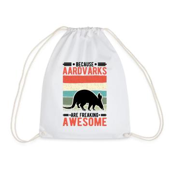 Because Aardvarks are freaking awesome aardvark - Drawstring Bag - white - Front