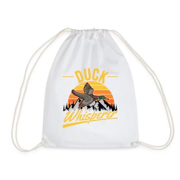 Ducks Whisperer Duck Whisperer Duck Breeder - Drawstring Bag - white - Front
