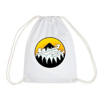 Mountain Mountains Mountain Peaks - Drawstring Bag - white - Front