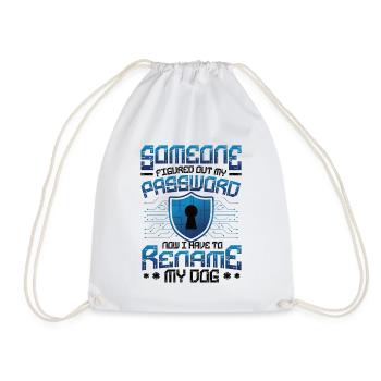 Drôle de mot de passe de cybersécurité Renommer My Dog Tech - Sac de sport léger - blanc - Devant