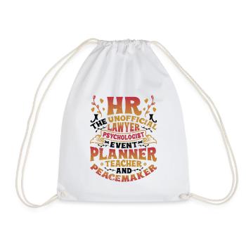 Hr Human Resources - Drawstring Bag - white - Front