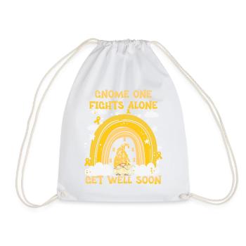 Gnome One Fights Alone Sarcoma Cancer - Drawstring Bag - white - Front