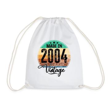 Vintage Fabriqué en 2004 Année de naissance 2004 Anniversaire - Sac de sport léger - blanc - Devant