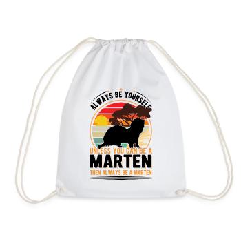 Always be yourself Marten Tree Marten Marten Marten - Drawstring Bag - white - Front