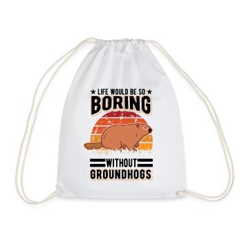 Murmeltier Groundhog Marmot Waldmurmeltier - Drawstring Bag - white - Front