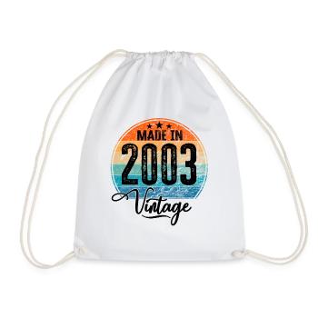 Vintage Made in 2003 Year of birth 2003 Birthday - Drawstring Bag - white - Front