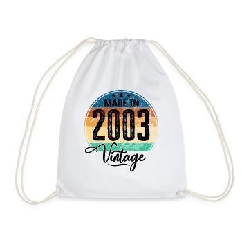 Vintage Made in 2003 Year of birth 2003 Birthday - Drawstring Bag - white - Front