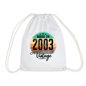 Vintage Made in 2003 Year of birth 2003 Birthday - Drawstring Bag - white - Front