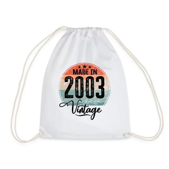 Vintage Made in 2003 Year of birth 2003 Birthday - Drawstring Bag - white - Front