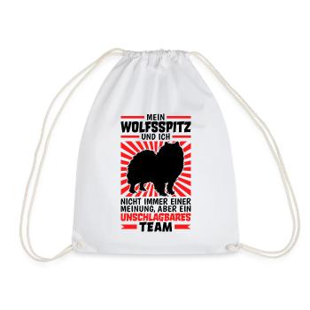 Wolfsspitz unschlagbar deutscher Spitz Keeshond - Turnbeutel - Weiß - Vorne