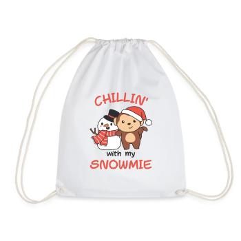 Monkey Chillin avec mon bonhomme de neige - Sac de sport léger - blanc - Devant