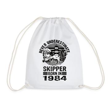 Never Underestimate Skipper born in 1984 - Turnbeutel - Weiß - Vorne