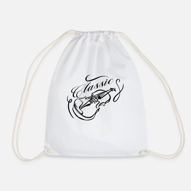 Keep It Old School 80s 90s Retro Violin Classic - Drawstring Bag - white