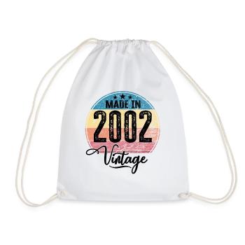 Vintage Made in 2002 Year of birth 2002 Birthday - Drawstring Bag - white - Front