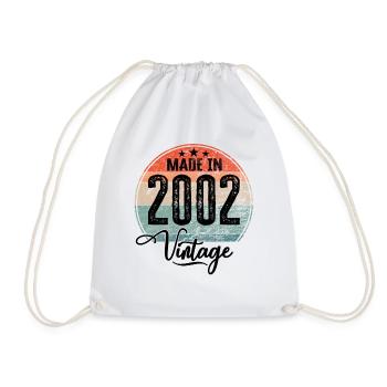 Vintage Made in 2002 Year of birth 2002 Birthday - Drawstring Bag - white - Front