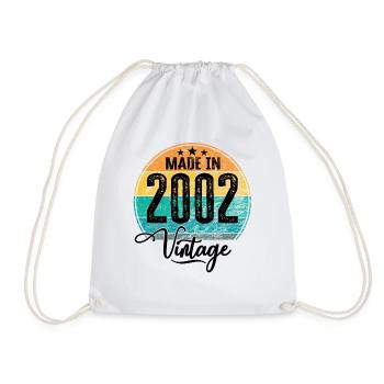 Vintage Made in 2002 Year of birth 2002 Birthday - Drawstring Bag - white - Front