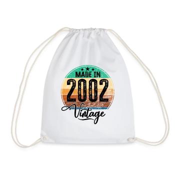 Vintage Made in 2002 Year of birth 2002 Birthday - Drawstring Bag - white - Front