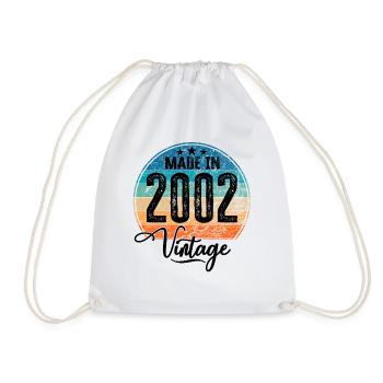 Vintage Made in 2002 Year of birth 2002 Birthday - Drawstring Bag - white - Front