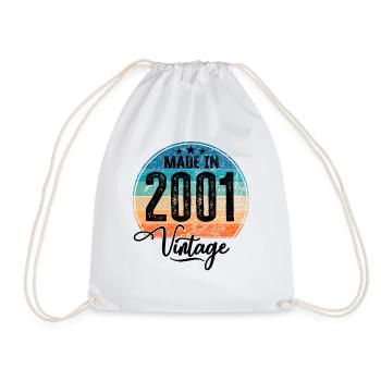 Millésime Fabriqué en 2001 Année de naissance 2001 Anniversaire - Sac de sport léger - blanc - Devant