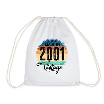 Millésime Fabriqué en 2001 Année de naissance 2001 Anniversaire - Sac de sport léger - blanc - Devant
