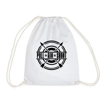 Pull Aim Shoot Archery Hunting Bowhunter Archer - Drawstring Bag - white - Front
